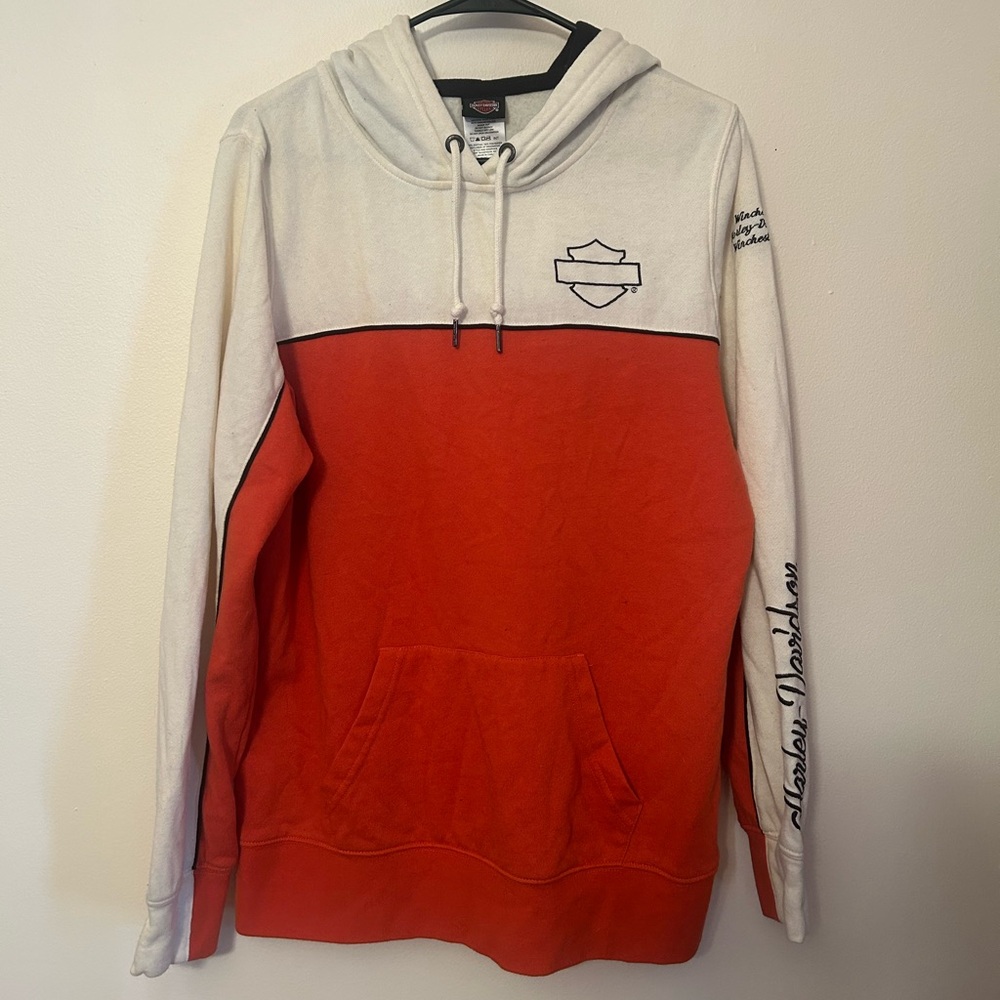 burnt orange harley davidson sweatshirt large